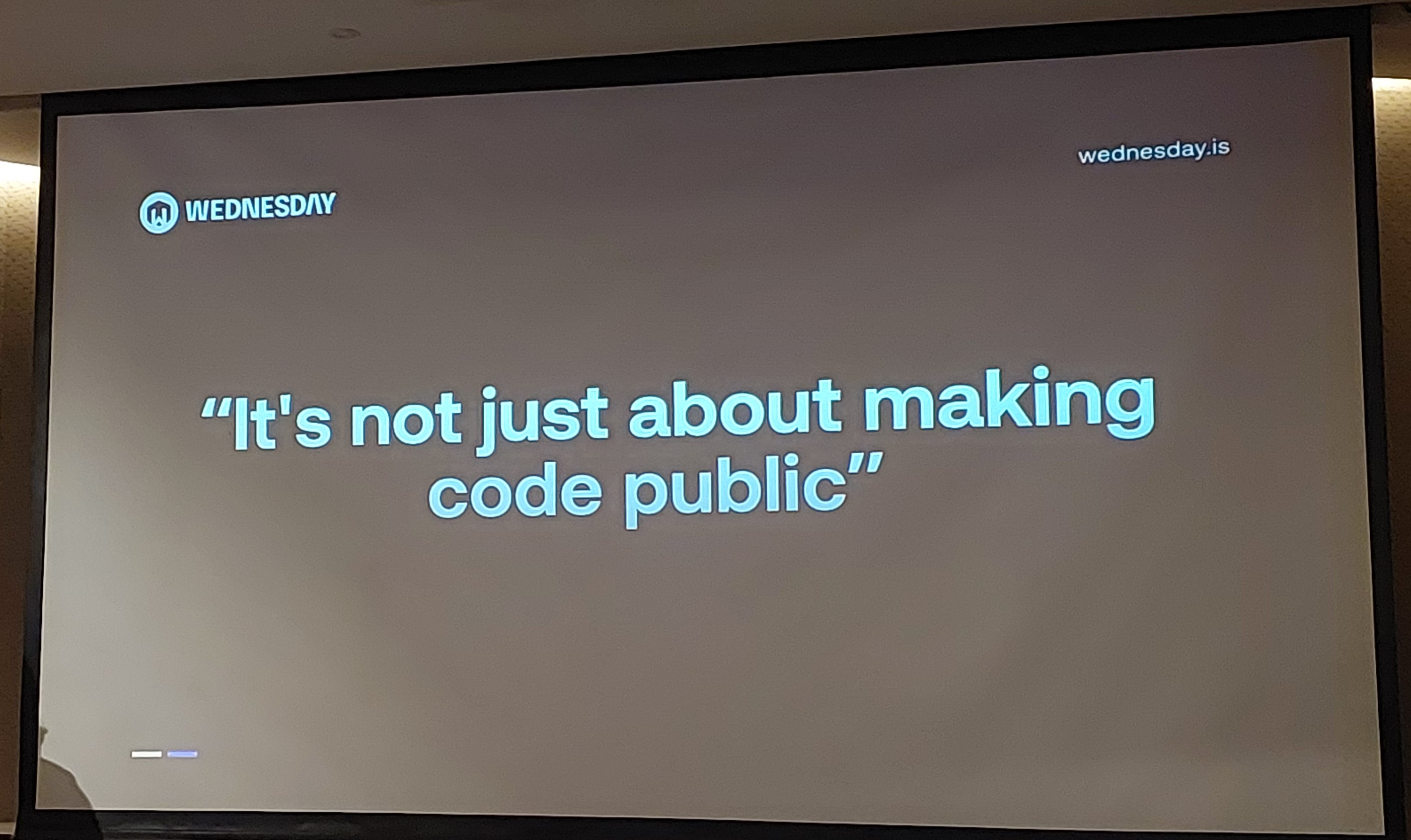 Quote from Mohammed Ali Chherawalla’s talk on ‘Building an Open Source Culture in Companies’ during PuneFOSS 2.0 on 24th Feb 2024, describing that Open source is not just about making code public